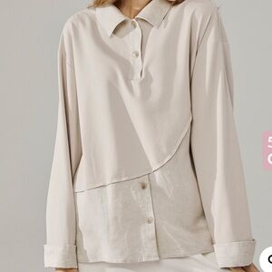 Nap Loungewear asymmetrical button-down. Size M.